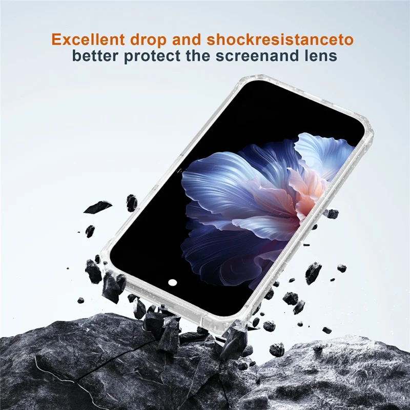 For Google Pixel 9 / 9 Pro Magnetic Case Protective TPU+PC Hybrid Phone Cover - Clear Glitter