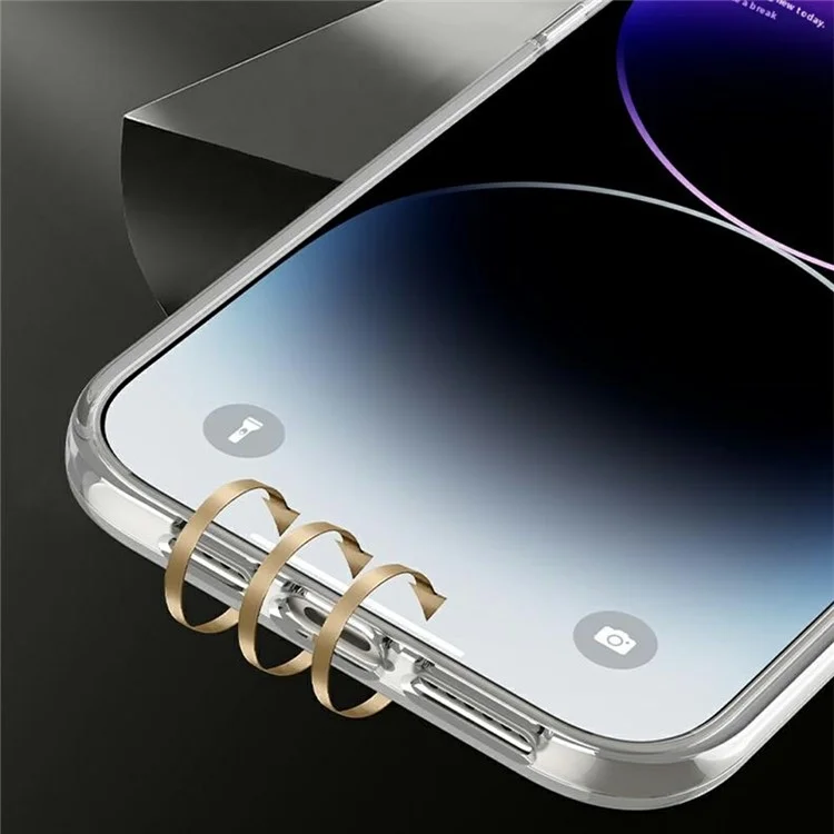 GKK Für iPhone 16 Pro Max Crystal Clear Case Anti-Drop TPU+PC Phone Cover mit Silikon-Handschlaufe - Grau
