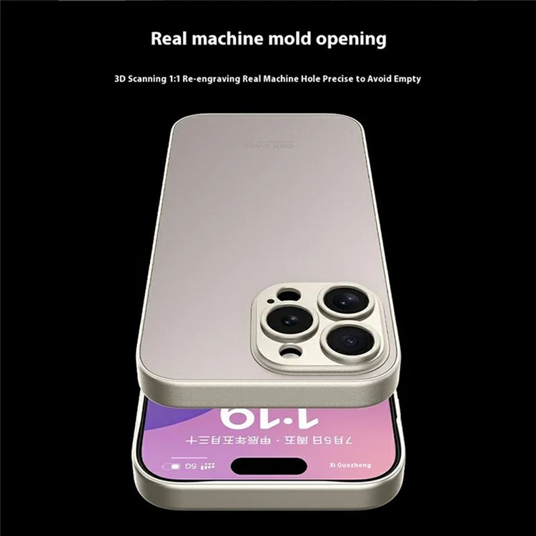 GKK For iPhone 16 Pro Max Case Metallic Paint AG Matte Skin-Touch TPU+PC Phone Cover - Titanium Grey