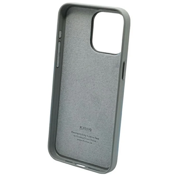 Serie de Colección Kzdoo Noble Para Iphone 16 Pro Max Case PU+PC Shock -phone Telep Worth - Titanio Gris