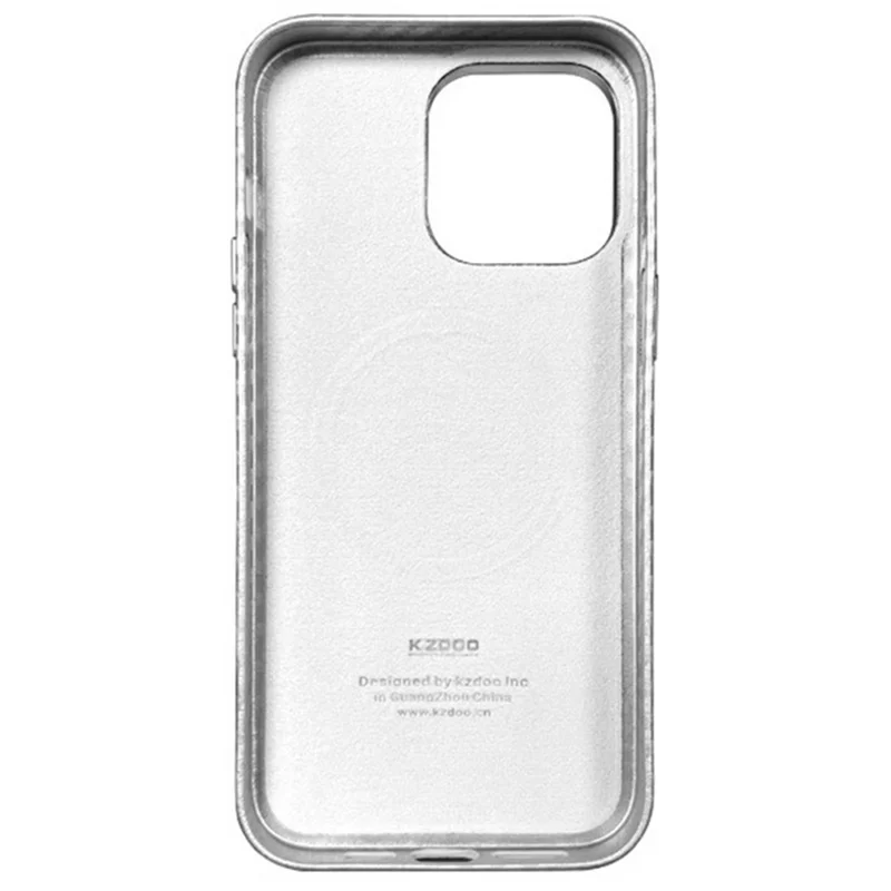 KZDOO For iPhone 16 Pro Max Case Compatible with MagSafe Carbon Fiber Texture PU+PC Phone Cover - Gold