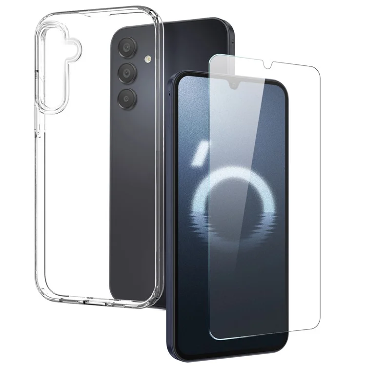 NORTHJO Para Samsung Galaxy A16 5G / A16 4G Carcasa Transparente Suave de TPU Funda con Protector de Pantalla de Vidrio Templado