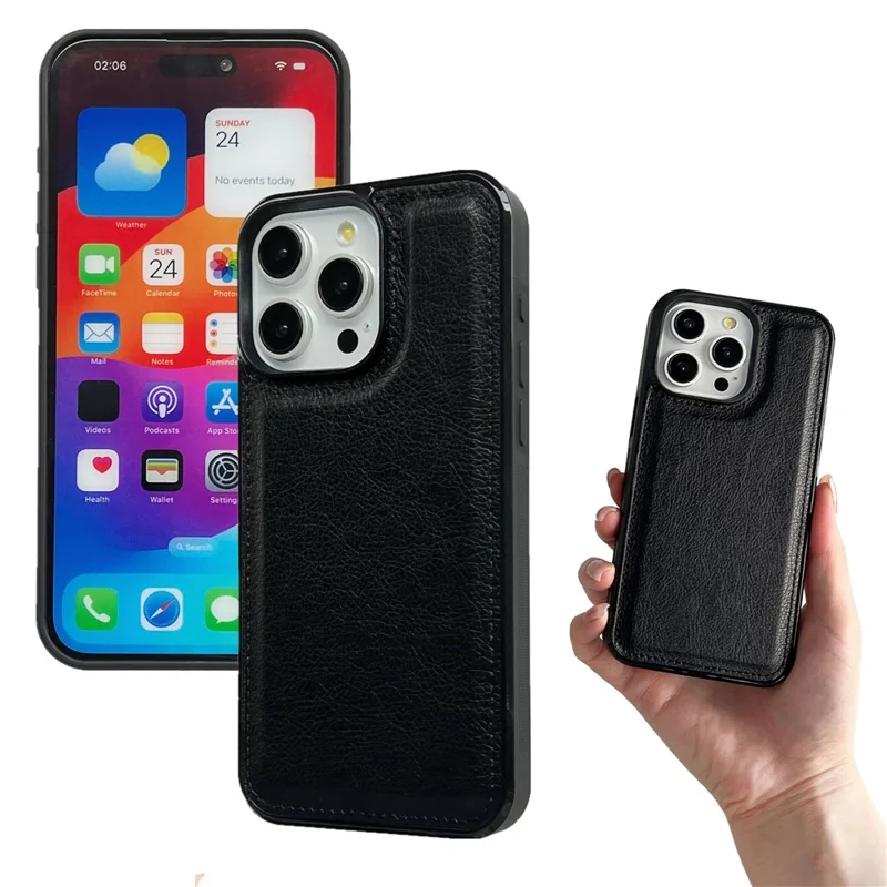 Для Iphone 16 Pro Max Case Care Texture PU - Черный