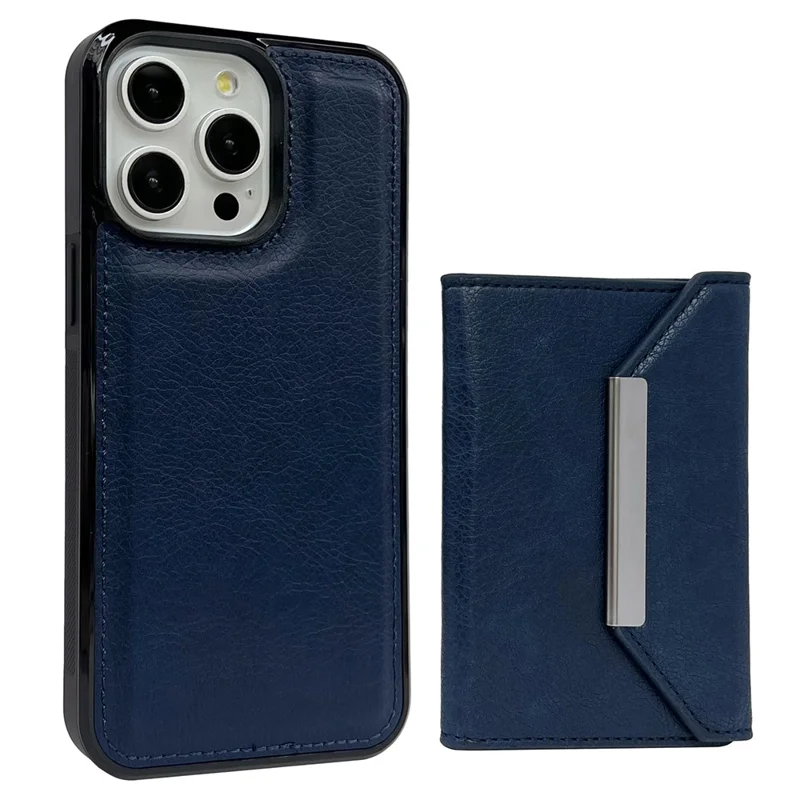 Для Iphone 16 Pro Case Card Bag Back Tpu+pu Phone Cople Cople - Сапфир
