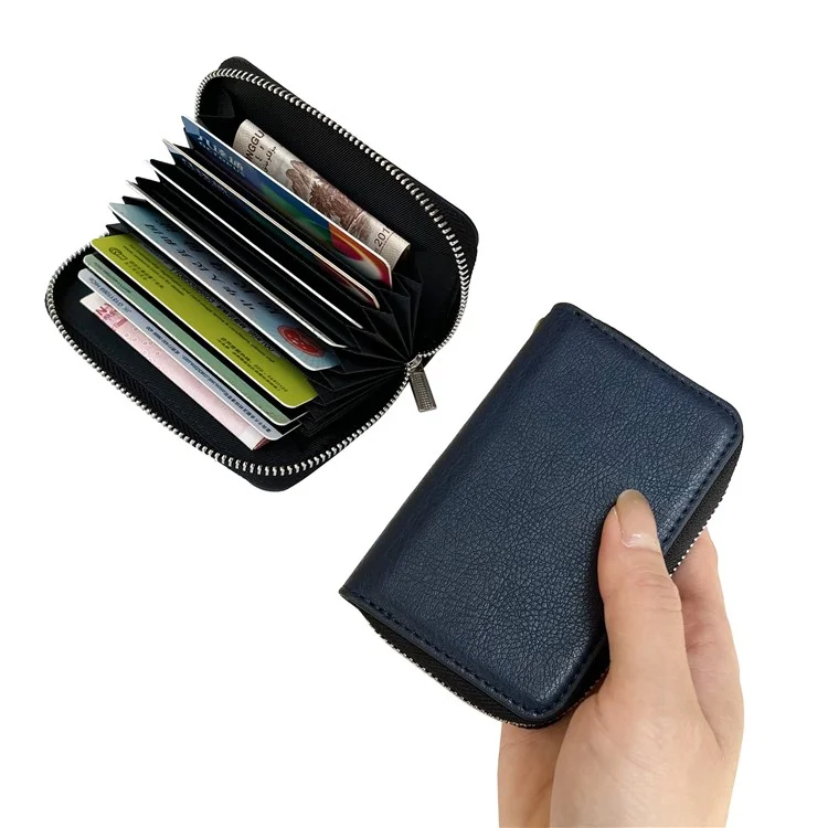 Pour L'iphone 16 Bagure de Carte à Glissière Détachable pu + Tpu Téléphone Téléphone Avec Sangle - Saphir