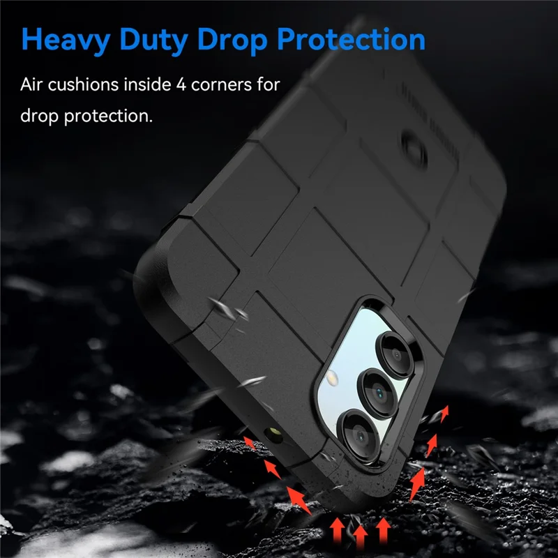 For Samsung Galaxy A16 5G / A16 4G Case Grid Design Soft TPU Scratch-Proof Phone Cover - Black