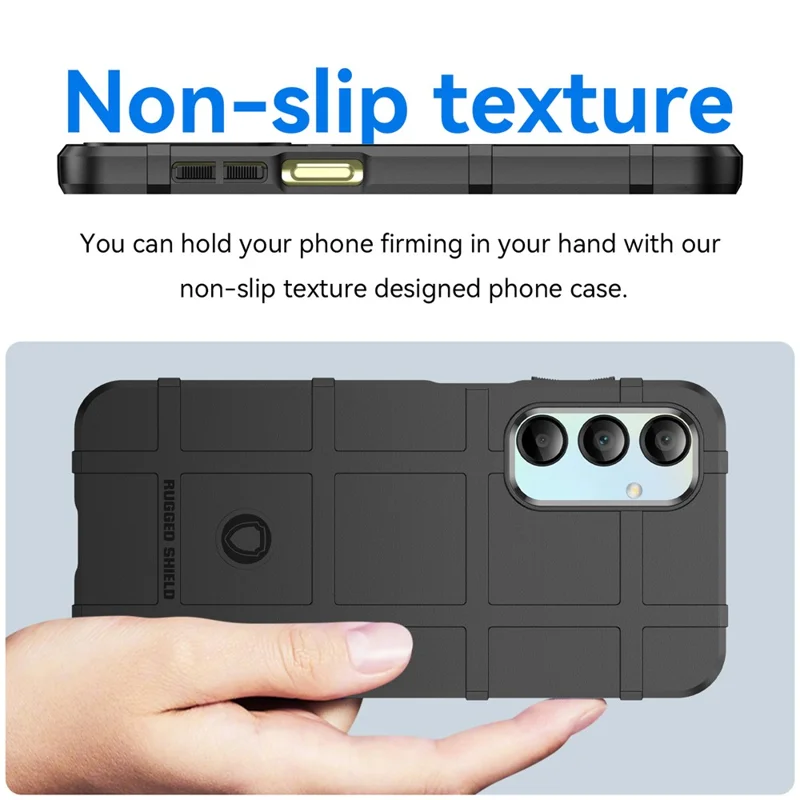 For Samsung Galaxy A16 5G / A16 4G Case Grid Design Soft TPU Scratch-Proof Phone Cover - Black