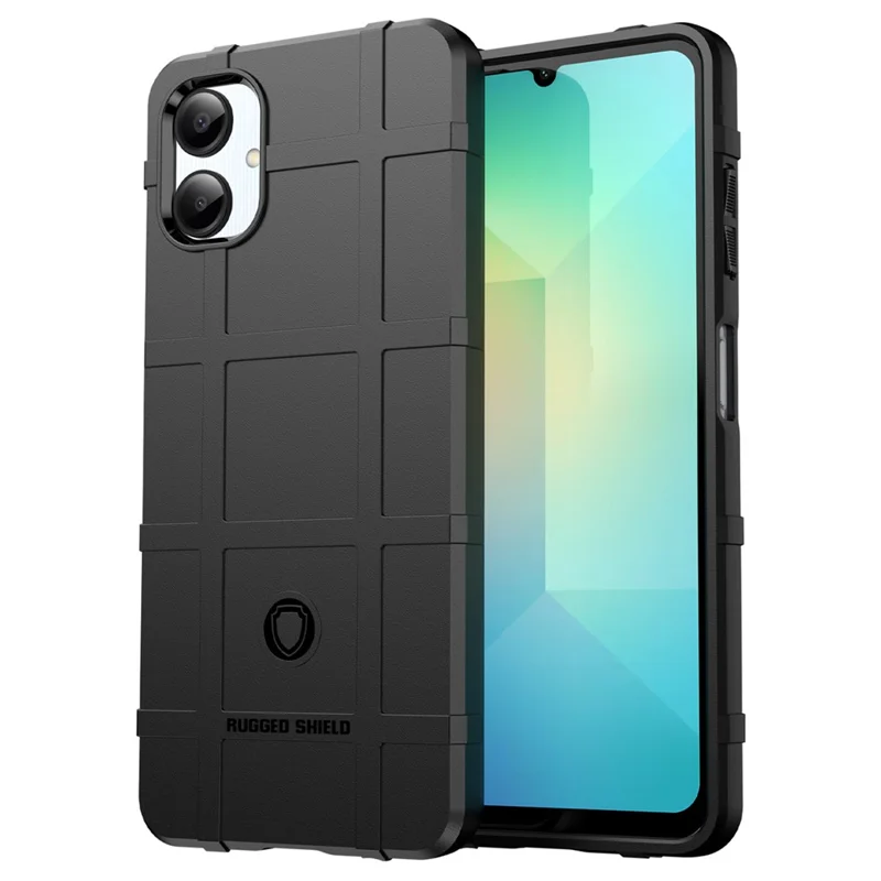 Per Samsung Galaxy A06 Case Grid Design Soft TPU Anti-Graffio Cover per telefono - Nero
