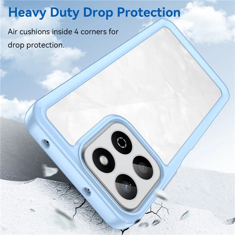 For Honor X7c 4G / 200 Smart 5G / Honor Play 60 Plus 5G Case TPU +Acrylic Protective Clear Phone Cover - Azul