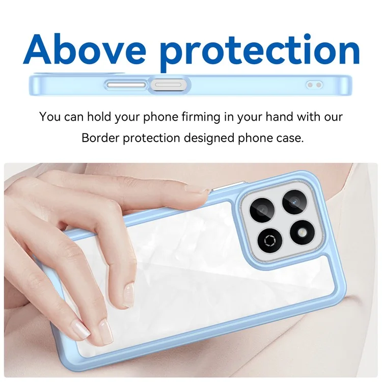 For Honor X7c 4G / 200 Smart 5G / Honor Play 60 Plus 5G Case TPU +Acrylic Protective Clear Phone Cover - Azul