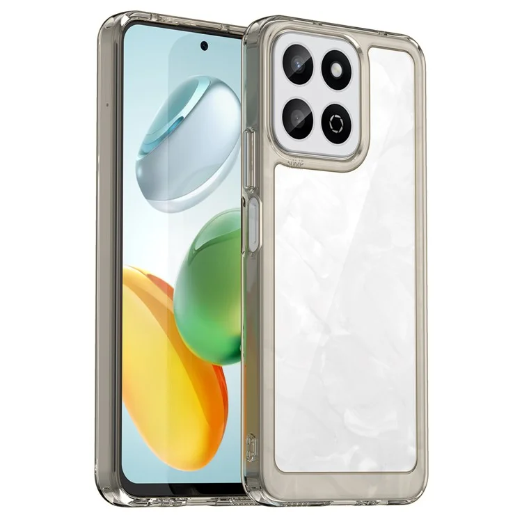 For Honor X7c 4G / 200 Smart 5G / Honor Play 60 Plus 5G Case TPU +Acrylic Protective Clear Phone Cover - Transparent Grey