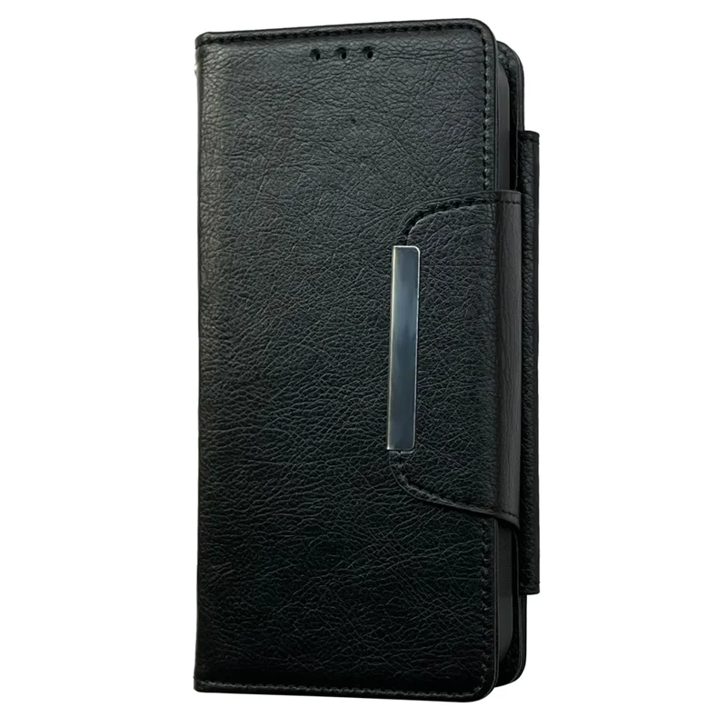 Для Iphone 16 Case Съемный 2-в-1 Магнитный Закрытие Кожа - Черный