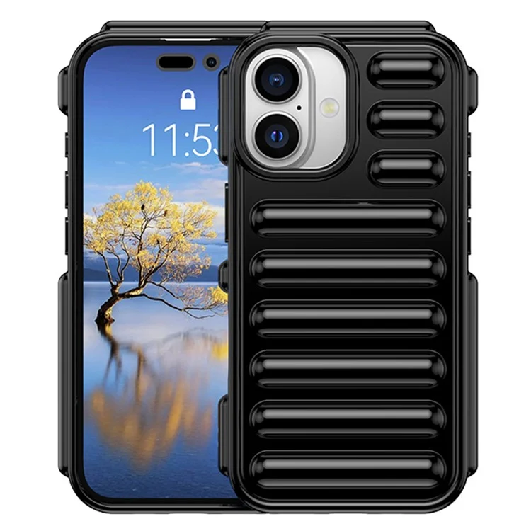 Kapselserie Für Iphone 16 Plus Case Protective TPU -telefonabdeckung - Schwarz