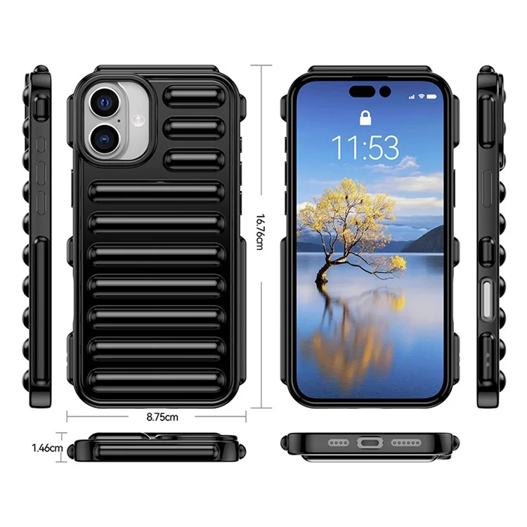 Capsule Series for iPhone 16 Case Protective TPU Phone Cover - Black