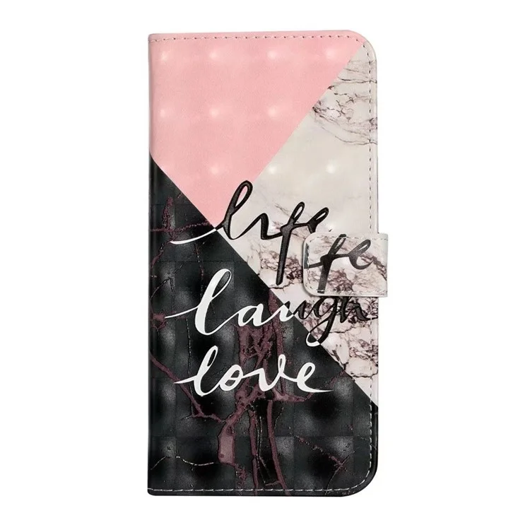 Pour Google Pixel 9 / Pixel 9 Pro Case 3D Match Creative pu Leather Stand Téléphone Cover - Marbre Tri-couleur