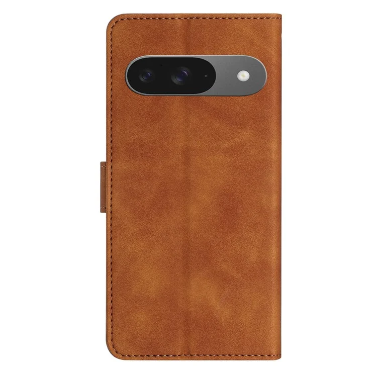 Для Google Pixel 9 / Pixel 9 Pro Case Imprinted Butterfly Leather Wallet Cover Phone - Коричневый