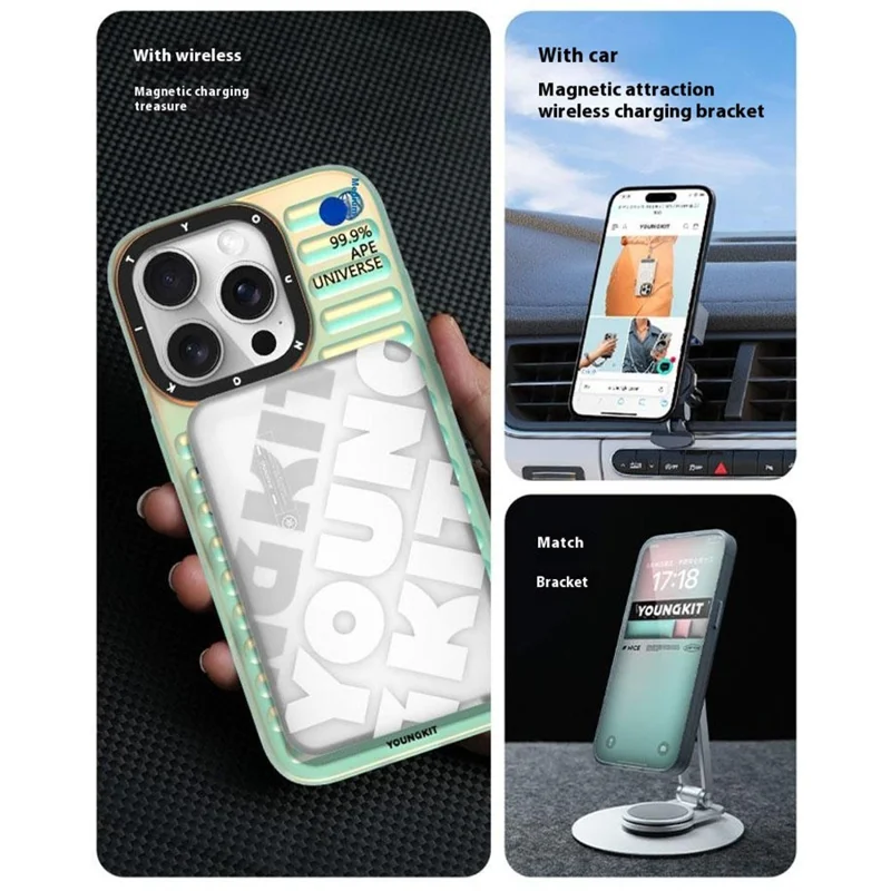 Серия Gradient Youngkit Для Iphone 16 Pro Max Case, Совместимый с Magsafe IMD TPU Back Cover - Красный