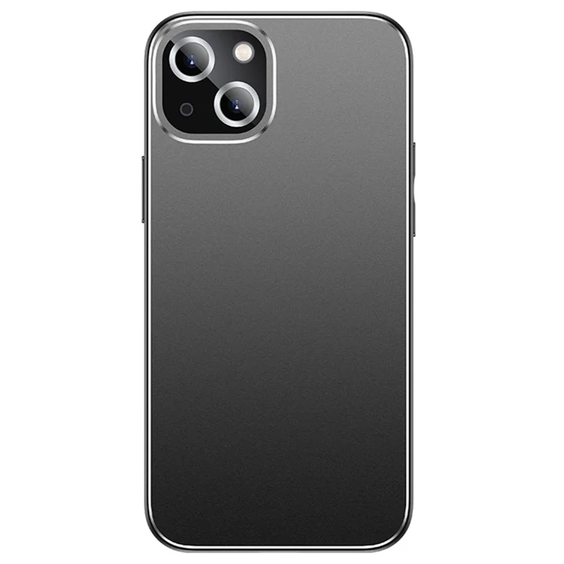 Pour Iphone 15 Case pc + Tpu Matte Back Téléphone Couverture Avec Film D'objectif - Noir