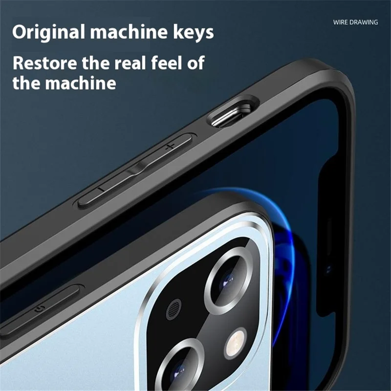 Pour Iphone 15 Case pc + Tpu Matte Back Téléphone Couverture Avec Film D'objectif - Noir