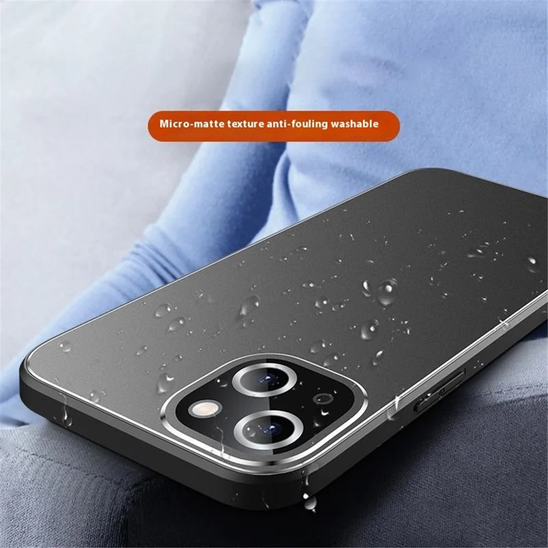 Pour Iphone 15 Case pc + Tpu Matte Back Téléphone Couverture Avec Film D'objectif - Noir