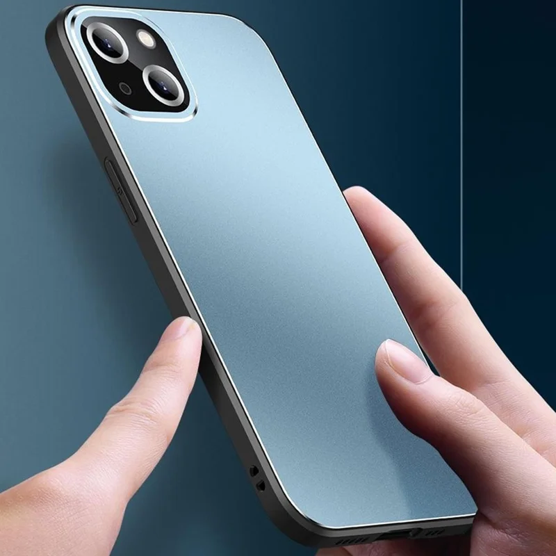 Pour Iphone 15 Case pc + Tpu Matte Back Téléphone Couverture Avec Film D'objectif - Noir
