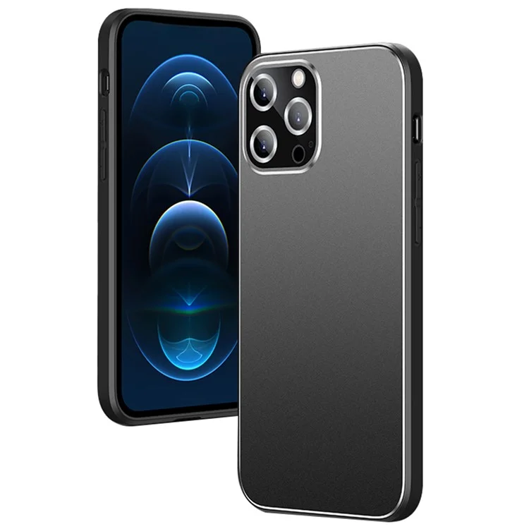 Para Iphone 16 Pro Case PC+TPU Matte Back Telep Cover With Lens Film - Negro