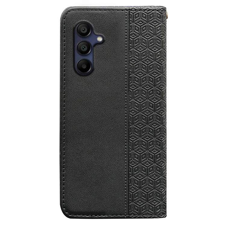 Para Samsung Galaxy A16 Billetera Case de Teléfono Fuerte Patrón de Cuadros Magnético Impresión Flip Flip Cover - Negro