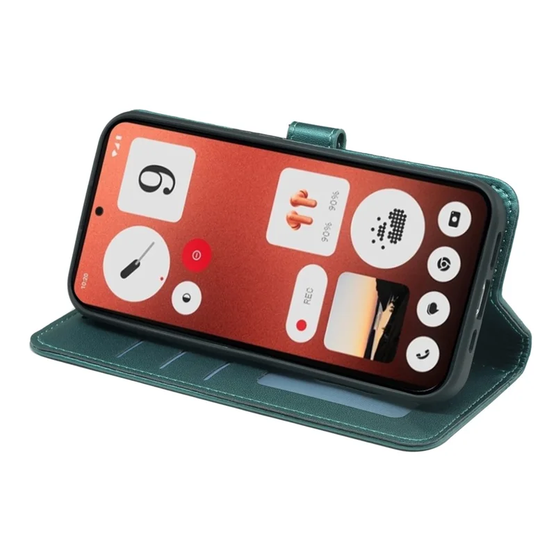For Nothing CMF Phone 1 Wallet Case Magnetic Snap Leather Phone Cover with Strap - Green