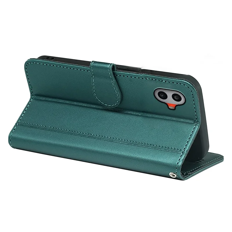 For Nothing CMF Phone 1 Wallet Case Magnetic Snap Leather Phone Cover with Strap - Green