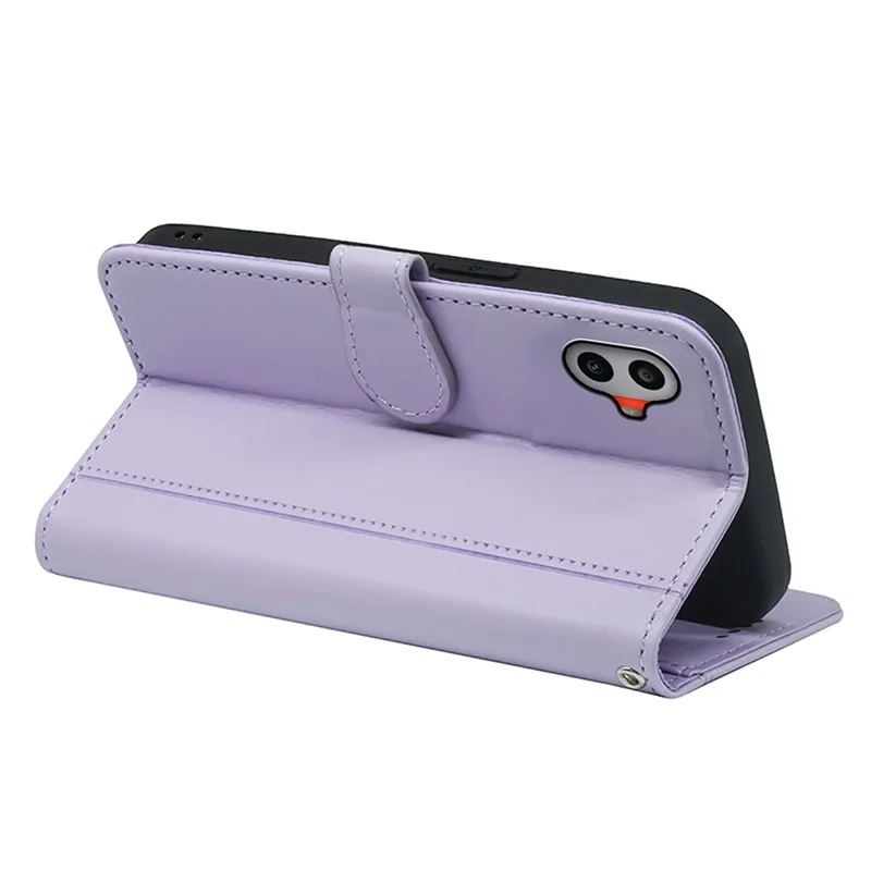 For Nothing CMF Phone 1 Wallet Case Magnetic Snap Leather Phone Cover with Strap - Purple