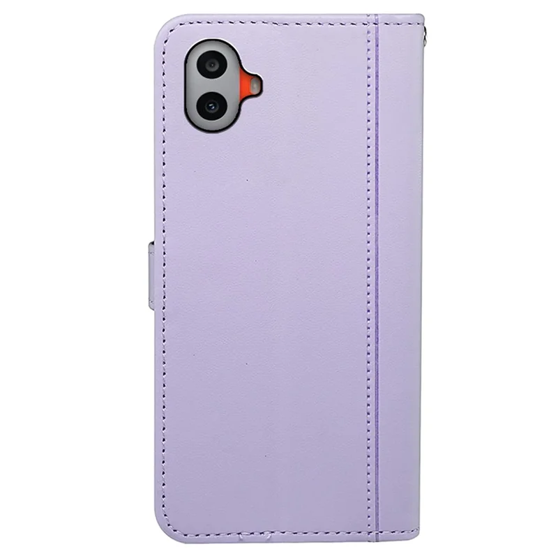 For Nothing CMF Phone 1 Wallet Case Magnetic Snap Leather Phone Cover with Strap - Purple