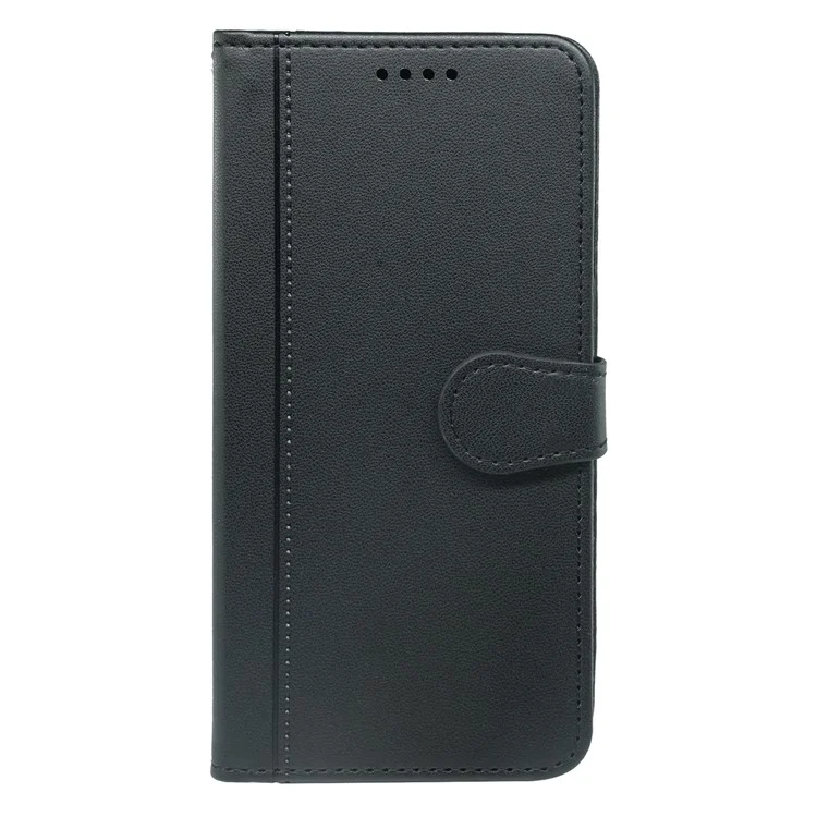 Per Iphone 16 Pro Wallet Case Magnetico Copertina di Telefono in Pelle a Scatto Con Cinturino - Nero