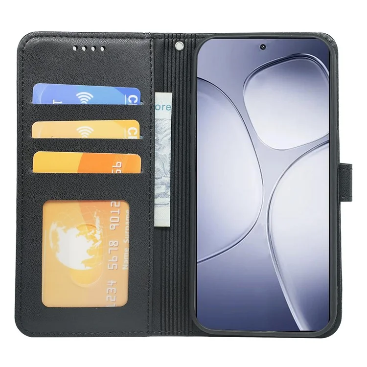 Для Xiaomi Redmi K70 Ultra Wallet Case Magnetic Snap Кожаный Телефон с Ремешком - Черный