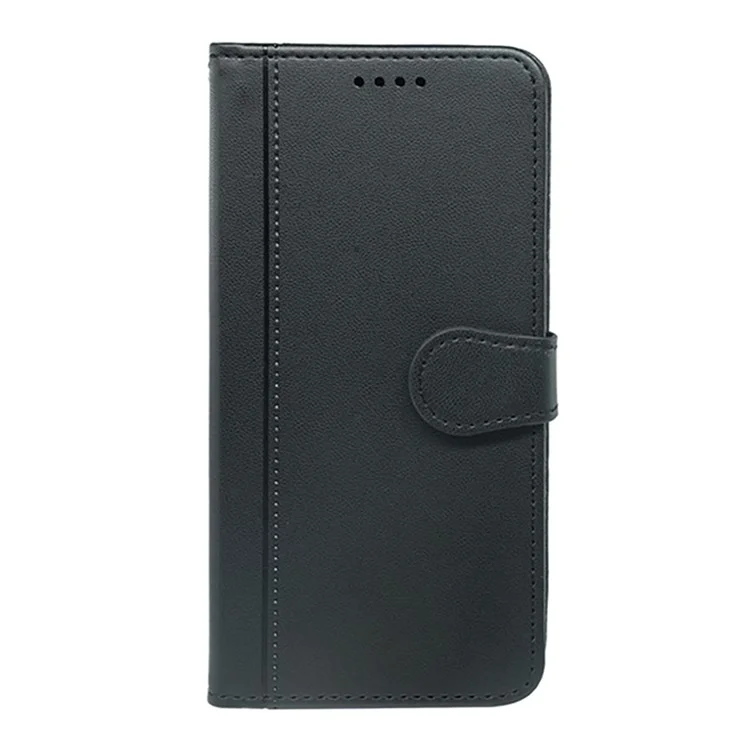 Für Motorola Edge 50 5G Wallet Huse Magnetic Snap Leder Telefonabdeckung Mit Riemen - Schwarz