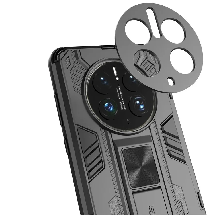Für Huawei Mate 50 Pro 4G Ständer Design Telefonhülle Stoßfest Harte PC Weiche TPU Hybrid Rückabdeckung - Grün