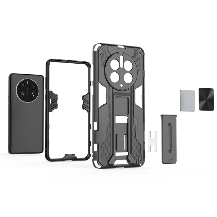 Für Huawei Mate 50 Pro 4G Ständer Design Telefonhülle Stoßfest Harte PC Weiche TPU Hybrid Rückabdeckung - Grün