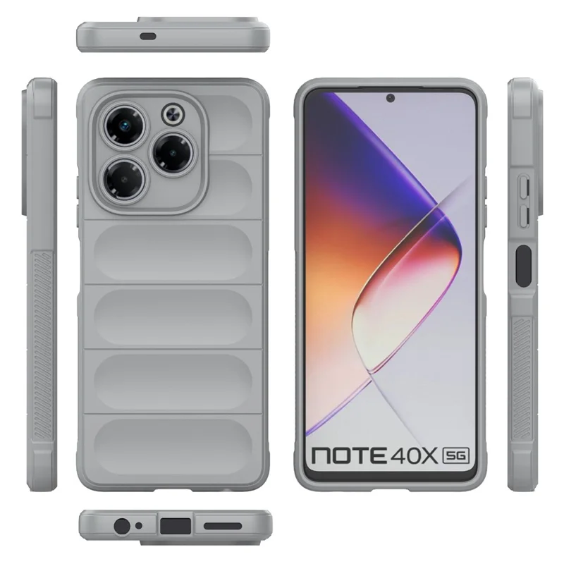 For Infinix Note 40X 5G Case Anti-Drop Soft TPU Rugged Phone Back Cover - Light Grey