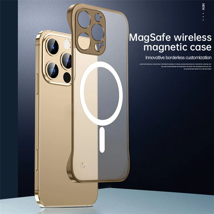 Pour Iphone 16 Pro Case Compatible Avec Magsafe Matte PC Mobile Cover Mobile - or