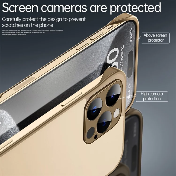 Pour Iphone 16 Pro Case Compatible Avec Magsafe Matte PC Mobile Cover Mobile - or