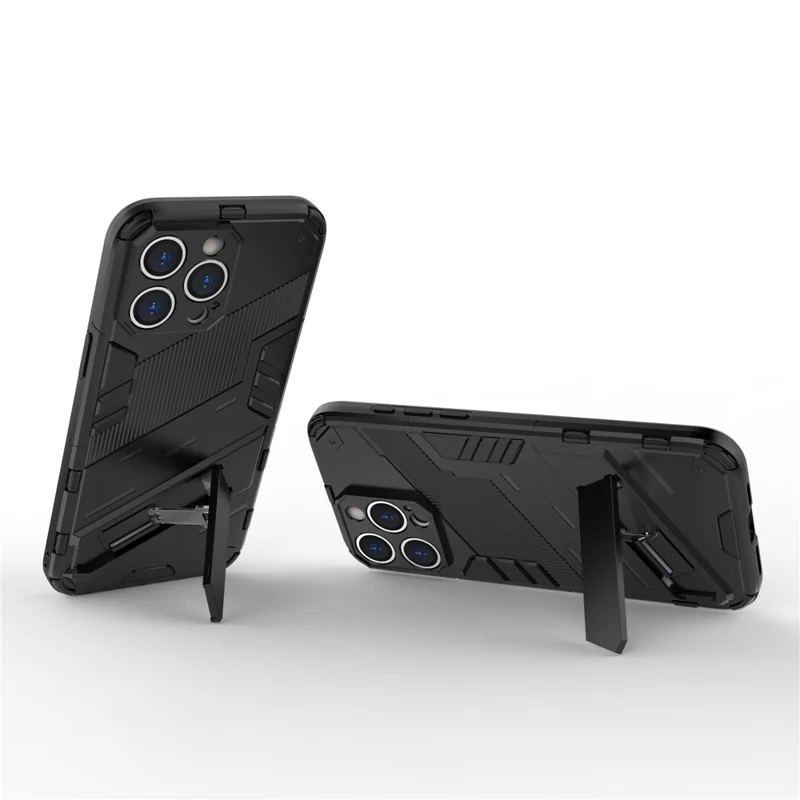 Per iPhone 16 Pro Case PC+TPU Custodia per telefono antiurto con supporto - Nero