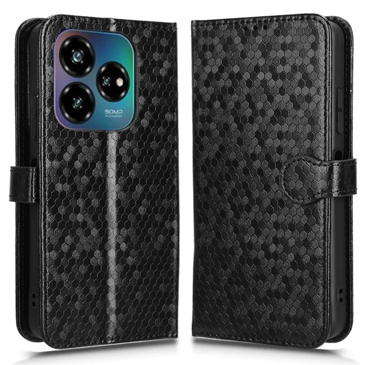 Per ZTE Nubia V60 Design Wallet Case Dot Pattern Impronta PU Coperchi - Nero