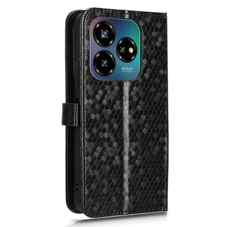 Per ZTE Nubia V60 Design Wallet Case Dot Pattern Impronta PU Coperchi - Nero