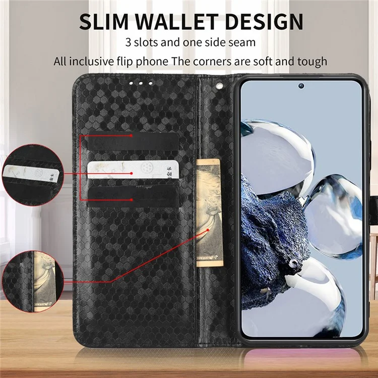 Per ZTE Nubia V60 Design Wallet Case Dot Pattern Impronta PU Coperchi - Nero