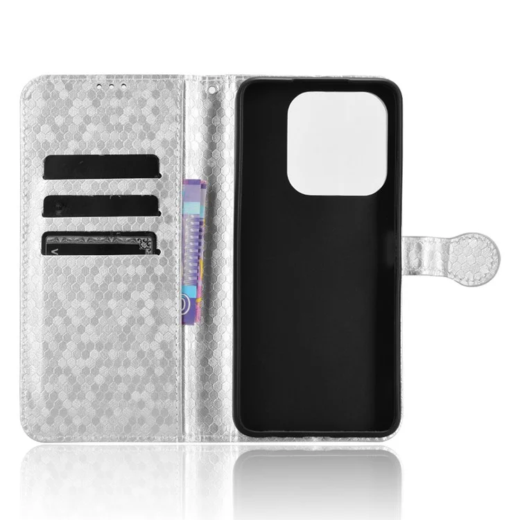 For ZTE nubia V60 Design Wallet Case Dot Pattern Imprint PU Leather Phone Cover - Silver