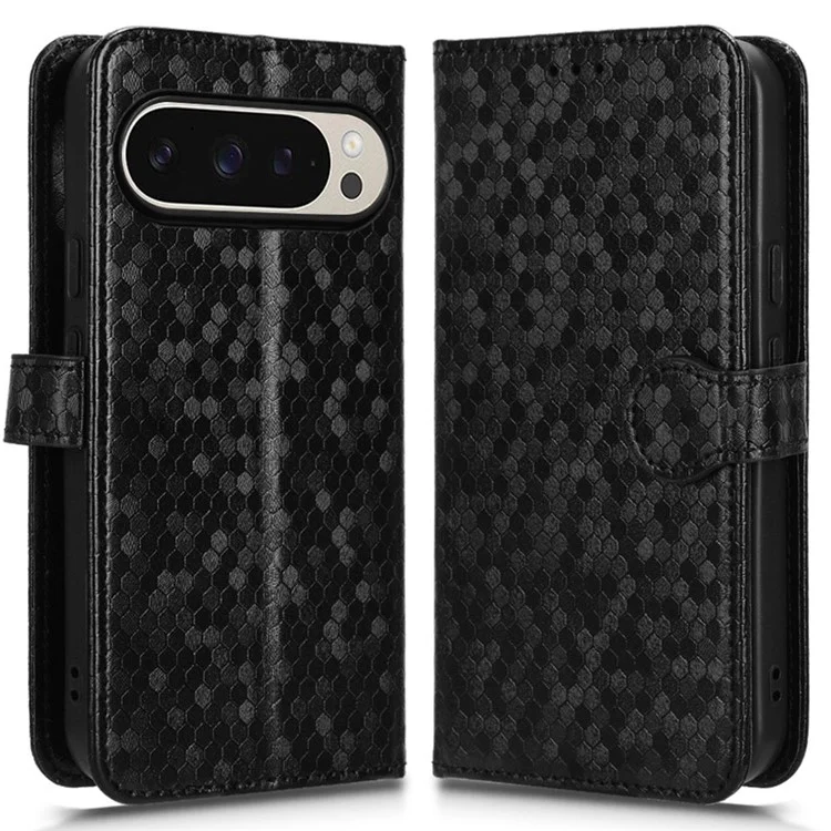 Per Google Pixel 9 / Pixel 9 Pro Wallet Case Dot Pattern Impronta PU Coperchi - Nero