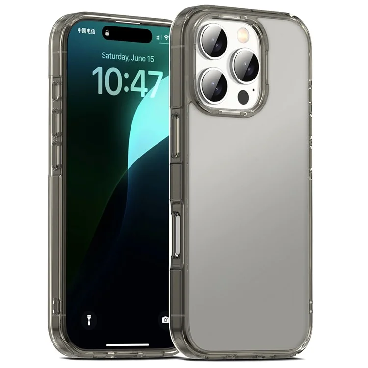Pour L'iphone 16 Pro Case Tpu Tpu + pc Matte Back - Brun