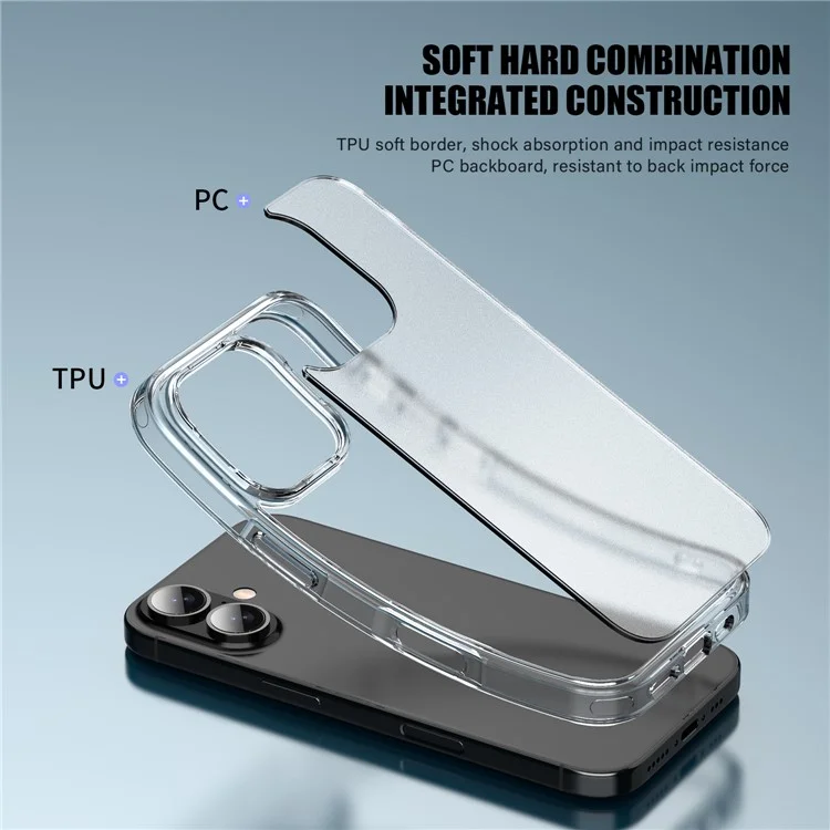 Для Iphone 16 Case Shock -resection TPU+PC Matte Back Cover - Коричневый