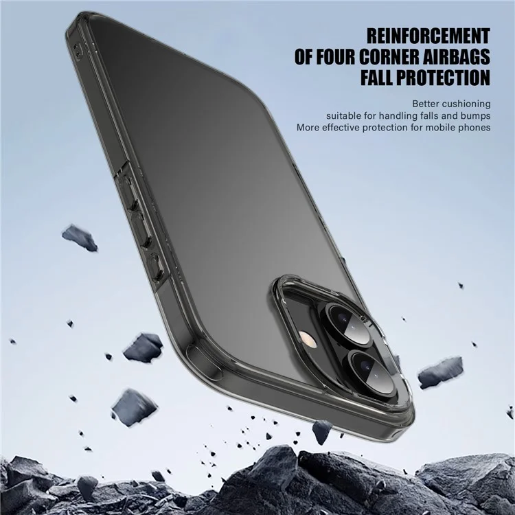 Para Iphone 16 Plus Case Tpu à Prova de Choque+pc Tampa Traseira Fosca - Marrom