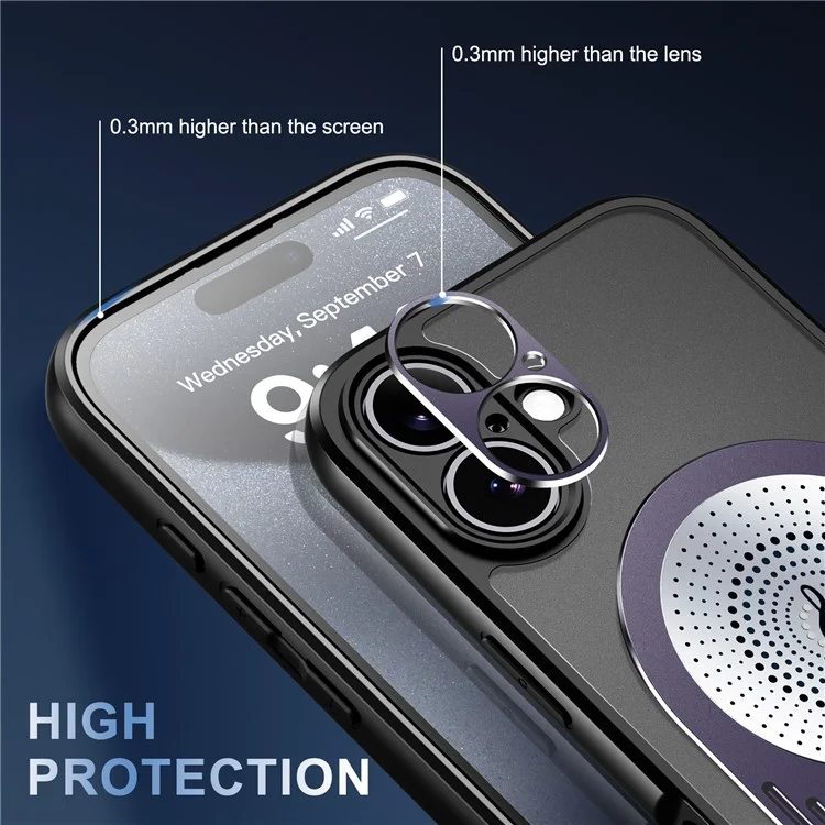 Per Iphone 16 Case Kickstand Silicone+PC Copertura Del Telefono Dissipazione di Calore Del Grafene - Viola