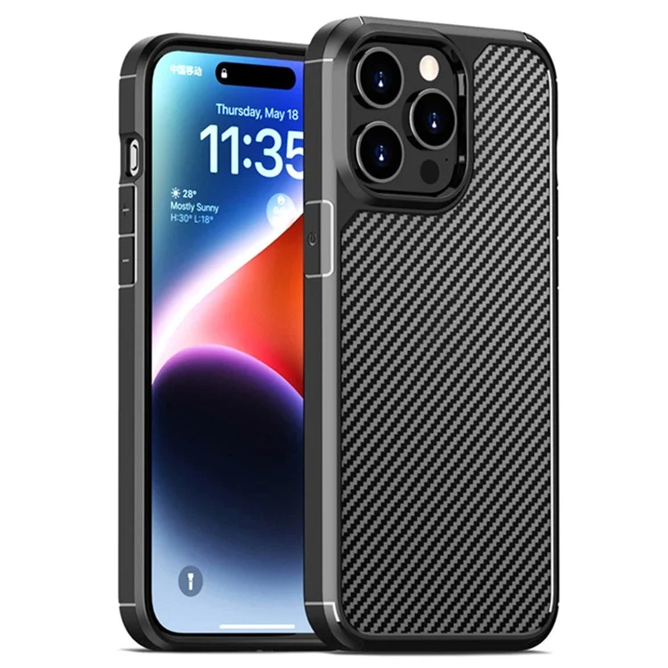 Для Iphone 15 Pro Case Case Texture Texture Anti-Scratch Tpu+пк Задняя Крышка